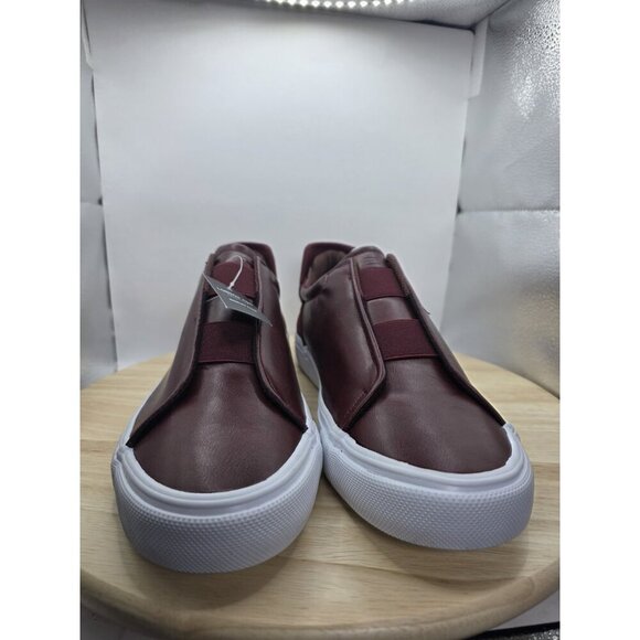 Men's London Fog Francis-Leather Slip On Sneakers- Sz 11 M- New Cabernet - Picture 2 of 8